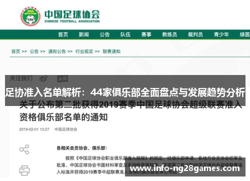 足协准入名单解析：44家俱乐部全面盘点与发展趋势分析